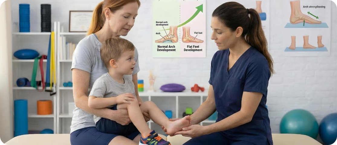 Pediatric flat feet physical therapy for healthy foot development