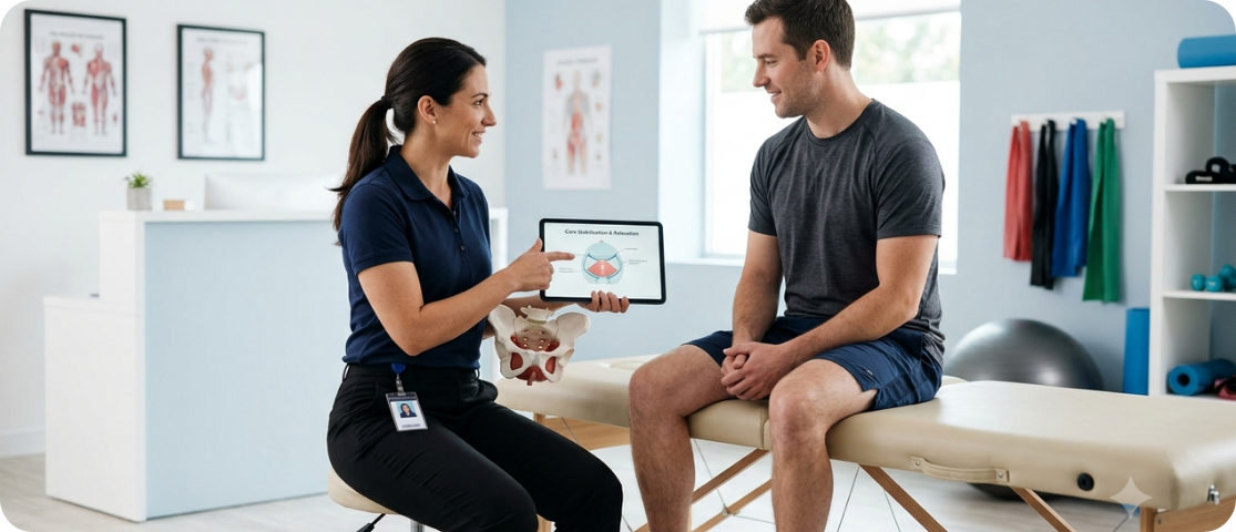 Pelvic health physical therapy consultation for Hard Flaccid Syndrome
